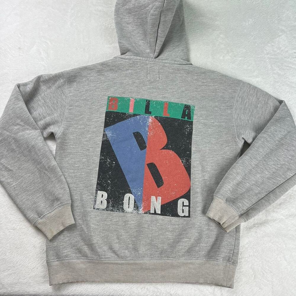 Billabong Gray Hooded Sweatshirt Women's size Small Y2K